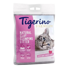Produktbild von Tigerino Premium Katzenstreu Babypuderduft - 12 kg
