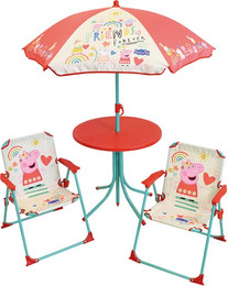Produktbild von Tisch + 2 Stühle + Kindersonnenschirm Fun House Peppa Pig