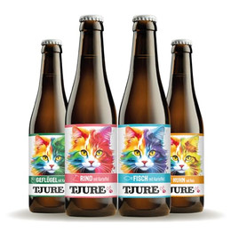 Produktbild von TJURE Cat All in One Katzensmoothie Geflügel, Rind, Fisch, Huhn - 4 x 220 ml