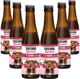 Produktbild von TJURE Dog Hundesmoothie Huhn mit Beeren - 6 x 220 ml