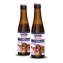 Produktbild von TJURE Dog Hundesmoothie Kalb mit Beeren - 2 x 220 ml