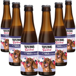 Produktbild von TJURE Dog Hundesmoothie Kalb mit Beeren - 6 x 220 ml