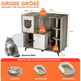 Produktbild von TLGREEN Katzentoilette 3-in-1 mit Katzenklo-Schrank