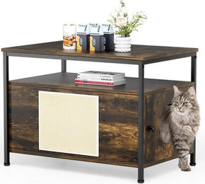 Produktbild von TLGREEN Katzentoilette Katzenschrank mit Regal 80x50x59 cm