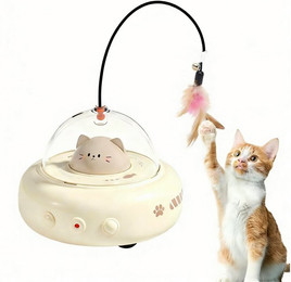 Produktbild von Toomoke Tier-Intelligenzspielzeug Katzenspielzeug,Elektrisch Interaktives Automatischer Spielzeug, Für den Innenbereich geeignet, abnehmbar,Intelligenter Standby-Modus und Hindernisvermeidung Geschenkset,Berührungsaktivierung,USB wiederaufladbar,weiß