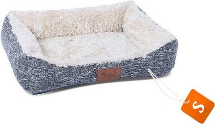 Produktbild von TopMeow Hundebett mit Rand aus Segeltuch und Kuschelvlies