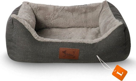 Produktbild von TopMeow Hundebett mit Rand, Sofastoff, Grau