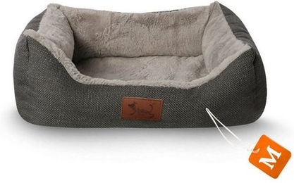 Produktbild von TopMeow Hundebett mit Rand, Sofastoff, Grau, M