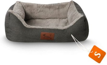 Produktbild von TopMeow Hundebett mit Rand, Sofastoff, Grau, S 52x41x22 cm