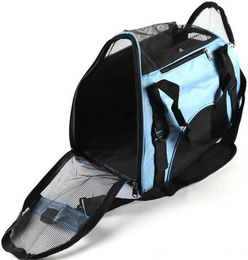 Produktbild von TPFLiving Tiertransporttasche mit abnehmbarer Liege und Schultergurt blau