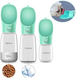 Produktbild von Tragbare Hundewasserflasche mit Futter- und Wasserbehälter