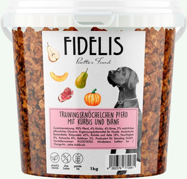 Produktbild von Trainingsknöchelchen Pferd mit Kürbis und Birne (1kg-Eimer)