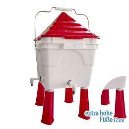 Produktbild von Tränkeeimer für Kaninchen / Nager mit Nippel-Tränke eckig-8 Liter-12 cm Füße