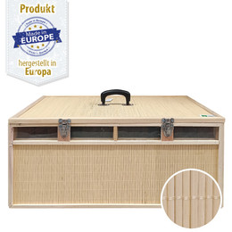 Produktbild von Transportkiste - Transportkorb - Bambuskorb - 4 Abteilungen groß