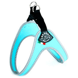 Produktbild von Tre Ponti TP200 Easy Fit Classic Geschirr mit Click-Verschluss und reflektierendem Rand hellblau