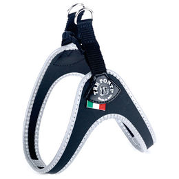 Produktbild von Tre Ponti TP200 Easy Fit Classic Geschirr mit Click-Verschluss und reflektierendem Rand schwarz