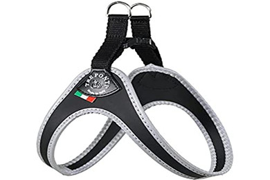 Produktbild von Tre Ponti TP200 Easy Fit Classic Geschirr mit Click-Verschluss und reflektierendem Rand schwarz