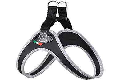 Produktbild von Tre Ponti TP200 Easy Fit Classic Geschirr mit Click-Verschluss und reflektierendem Rand schwarz