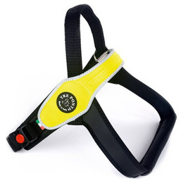 Produktbild von Tre Ponti TP760 Primo Fluo Hundegeschirr mit reflektierendem Rand gelb XL