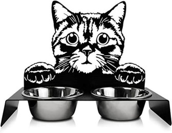 Produktbild von trendforge Futternapf Katzennapf aus Edelstahl, 2x abnehmbare Näpfe