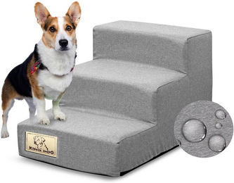 Produktbild von Treppe für Hunde und Katzen, 3–4 Stufen, rutschfest, grau