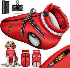 Produktbild von TRESKO Hundejacke Winter mit Reflektoren und Geschirr