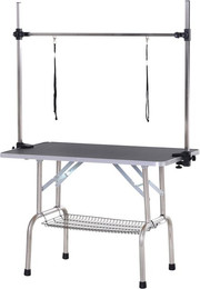 Produktbild von Trimmtisch Tierpflegetisch höhenverstellbar klappbar Edelstahl Schwarz