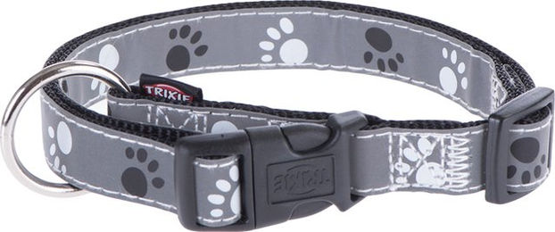 Produktbild von Trixie Halsband Pfoten Silver Reflect Größe M-L