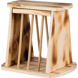 Produktbild von TRIXIE Heuraufe mit Deckel aus geflammtem Holz