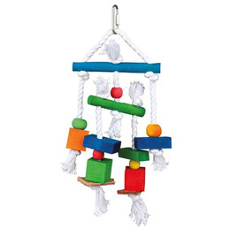 Produktbild von Trixie Holzspielzeug mit Leder und Seil, 24 cm - 24 cm