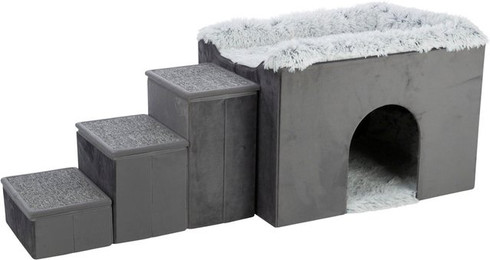 Produktbild von TRIXIE Hunde-Höhle Harvey mit Treppe, Grau