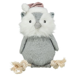 Produktbild von Trixie Hundespielzeug Eule mit Tau grau