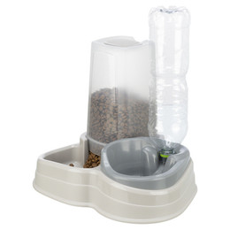 Produktbild von TRIXIE Katzen-Futter- und Wasserspender grau/taupe