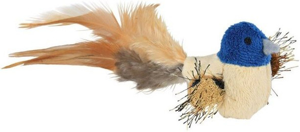 Produktbild von Trixie Katzenspielzeug Plüsch Vogel mit Federn - 8 cm