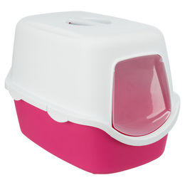 Produktbild von Trixie Katzentoilette Vico mit Haube pink/weiß