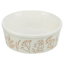 Produktbild von Trixie Keramiknapf mit floralem Muster weiß/taupe - 0,7 l