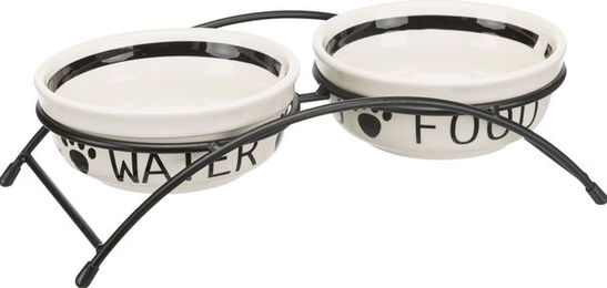 Produktbild von Trixie Keramiknapf-Set Eat on Feet mit Ständer - 2 x 2,6 l