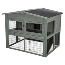 Produktbild von Trixie Kleintierstall XL mit Freilaufgehege grau, Maße: 135 x 115 x 112 cm
