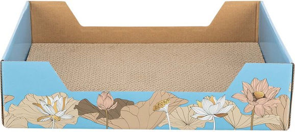 Produktbild von TRIXIE Kratzpappe Floral mit Katzenminze Hellblau