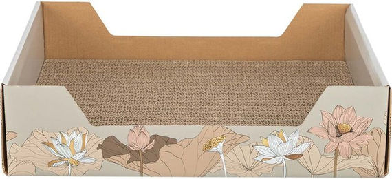 Produktbild von TRIXIE Kratzpappe Floral mit Katzenminze Taupe