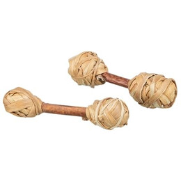 Produktbild von TRIXIE Nagerspielzeug Set Hanteln aus Rindenholz und Gras