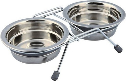 Produktbild von TRIXIE Napf-Set Eat on Feet mit Klapperschutz - 2 x 1,5 l