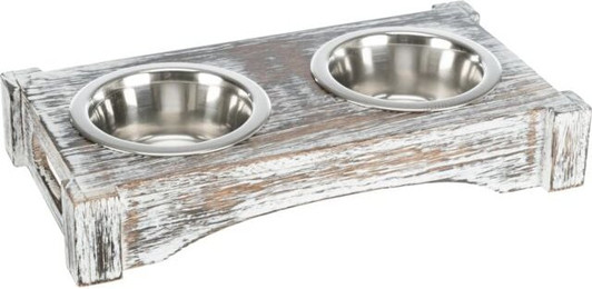 Produktbild von TRIXIE Napf-Set Edelstahl/Holz 2 × 0,45 l - 2 x 0,45 l