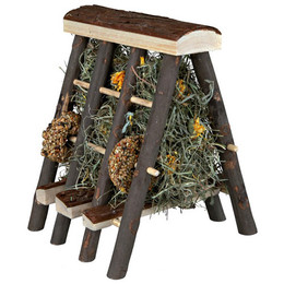 Produktbild von Trixie Natur-Snack Heuraufe mit Heu und Getreideringen