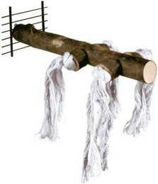 Produktbild von Trixie Natural Living Sitzstange mit Schraubbefestigung und Spieltauen - 25 cm