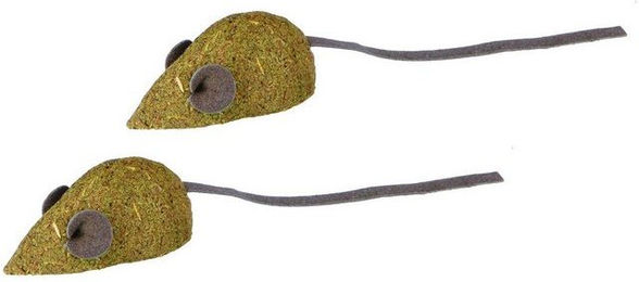 Produktbild von TRIXIE Outdoor-Spielzeug Jollypaw Katzenspielzeug Mäuse aus Katzenminze 2er Set Leder