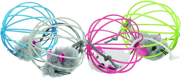 Produktbild von Trixie Plüschmäuse im Drahtball