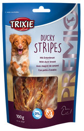 Produktbild von Trixie Premio Ducky Stripes getrocknetes Entenbrustfilet - 6 x 100 g