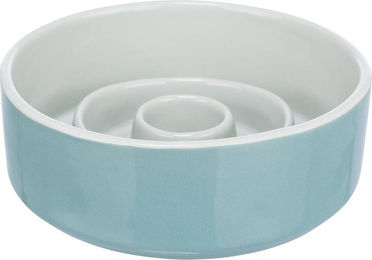TRIXIE Slow Feeding Keramiknapf 450ml grau/blau - 0,45 l – Bild 1 von 5