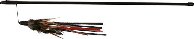 Produktbild von Trixie Spielangel mit Lederbändchen und Federn